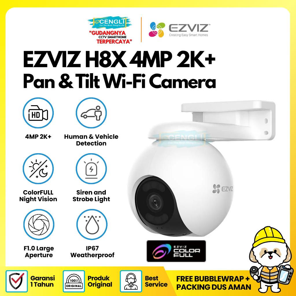 Jual IPCam Ezviz H8X 2K+ 4MP CS-H8x-R100-8H4WKFL Pan & Tilt Wi-Fi ...