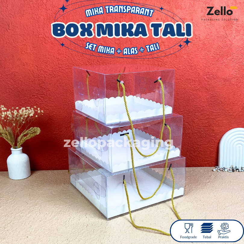 Jual Kotak Mika Handle Tali Box Mika Tali Kemasan Kue Tart Chiffon ...