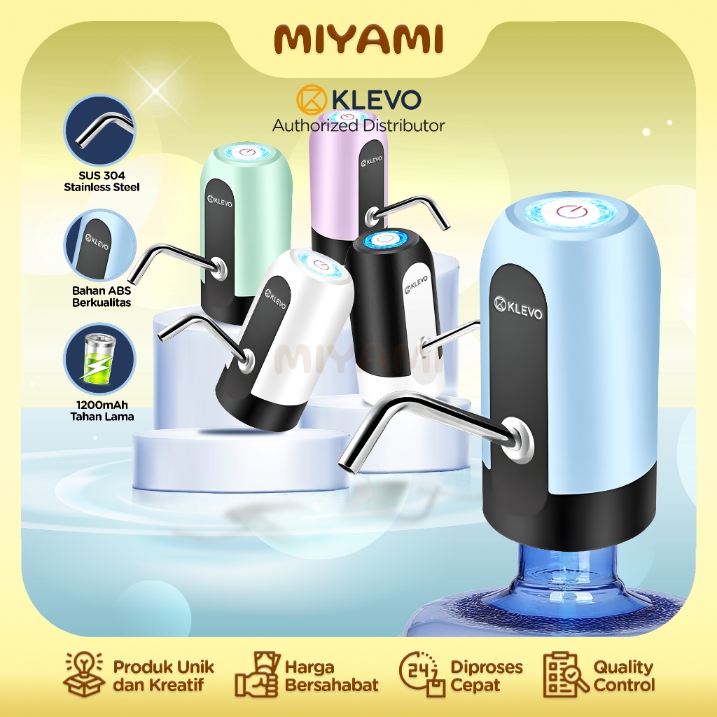 Jual KLEVO POMPA GALON ELEKTRIK K-012 LED Rechargeable Dispenser Air ...