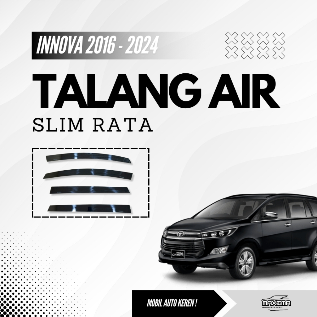 Jual Talang Air Mobil Model Flat SLIM RATA INNOVA 2016-2024 Black Slim ...