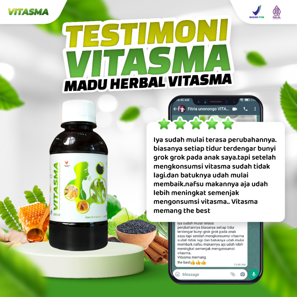 Jual Vitasma – Madu Herbal Masalah Pernafasan Isi 200ml | Shopee Indonesia