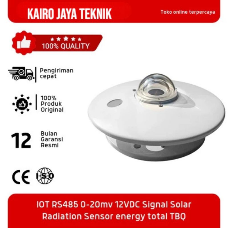 Jual IOT RS485 0-20mv 12VDC Signal Solar Radiation Sensor energy total ...