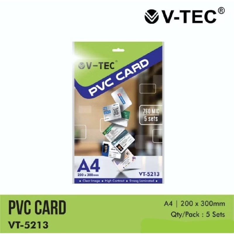 Jual PVC Card V-TEC VT-5213 A4 5 Set 760gsm | Shopee Indonesia