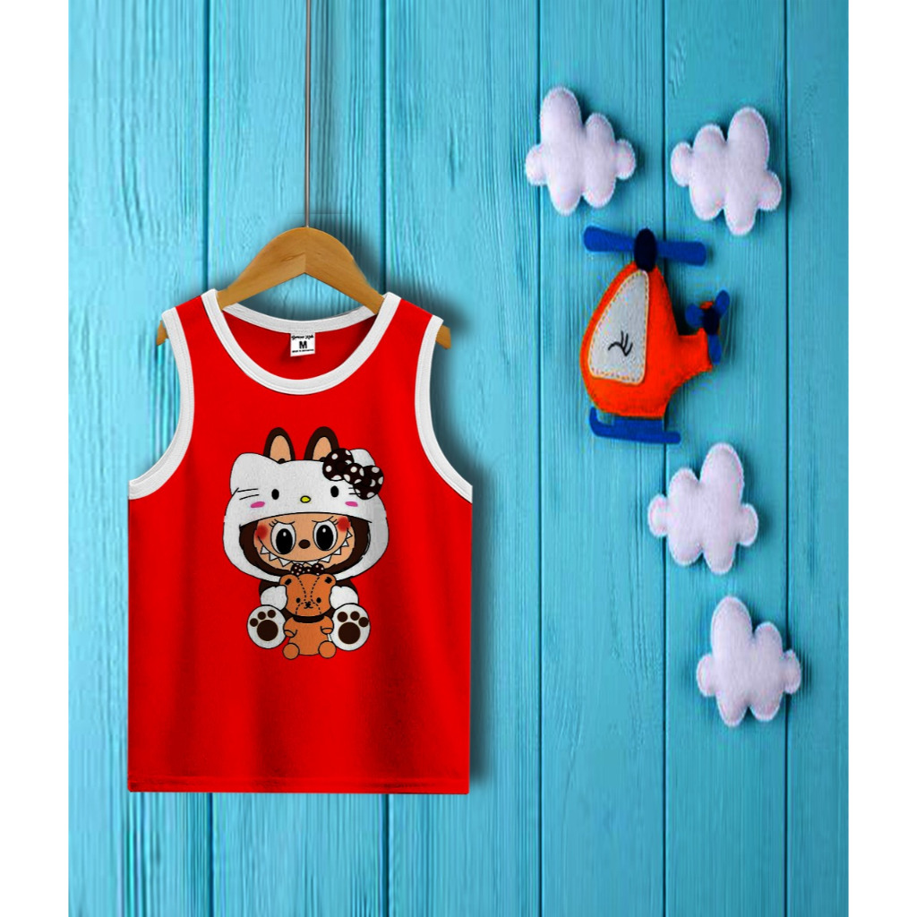 Jual SINGLET ANAK KEREN LABUBU MERAH UKURAN M (2-4TAHUN) | Shopee Indonesia