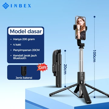 INBEX QT100 Tongsis Tripod Bluetooth 1m Fill Light PL4 Tripod Remote Tongsis Hp Selfie Stick