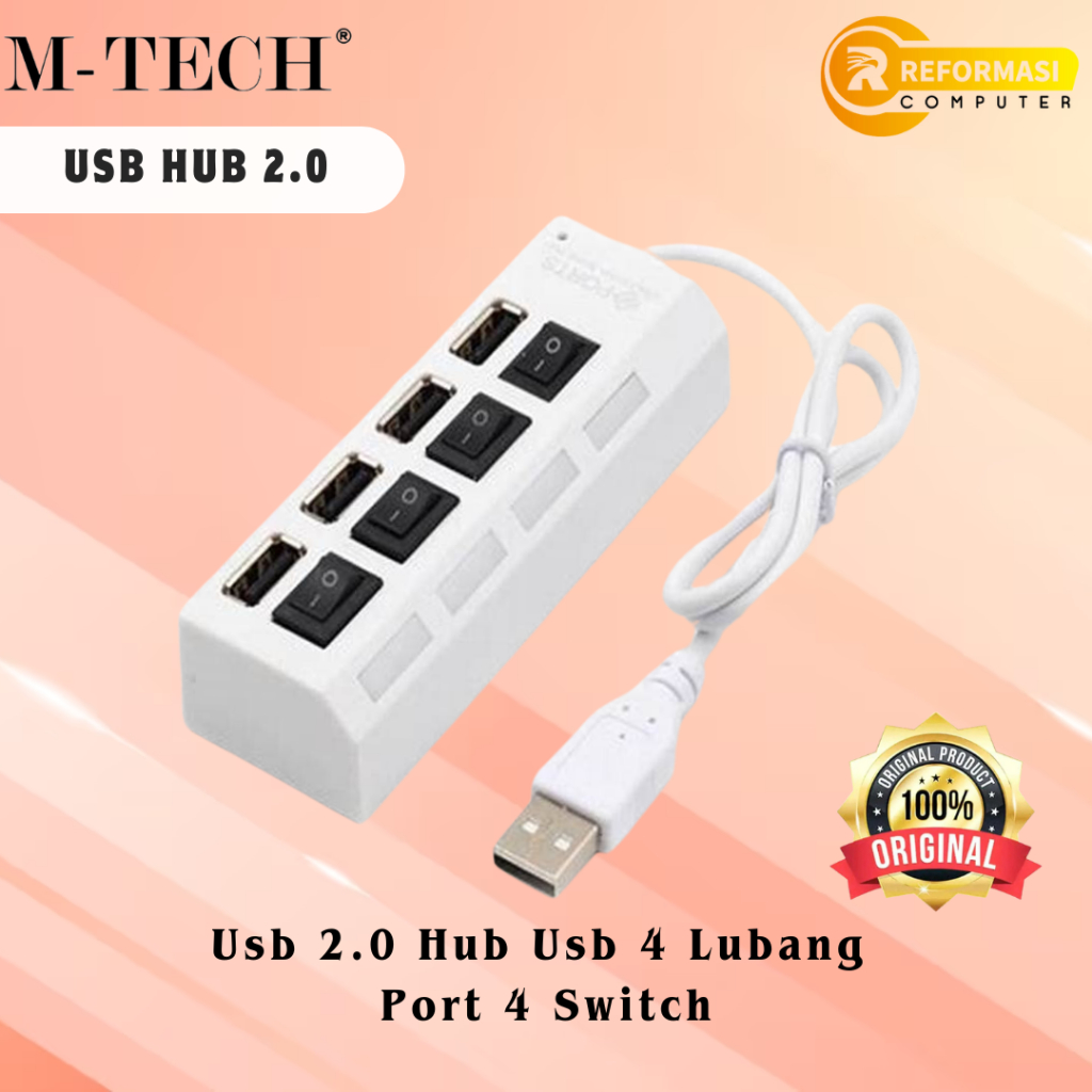 Jual M-TECH USB HUB / Mtech SKALAR 4 PORT ON/OFF USB 2.0 | Shopee Indonesia