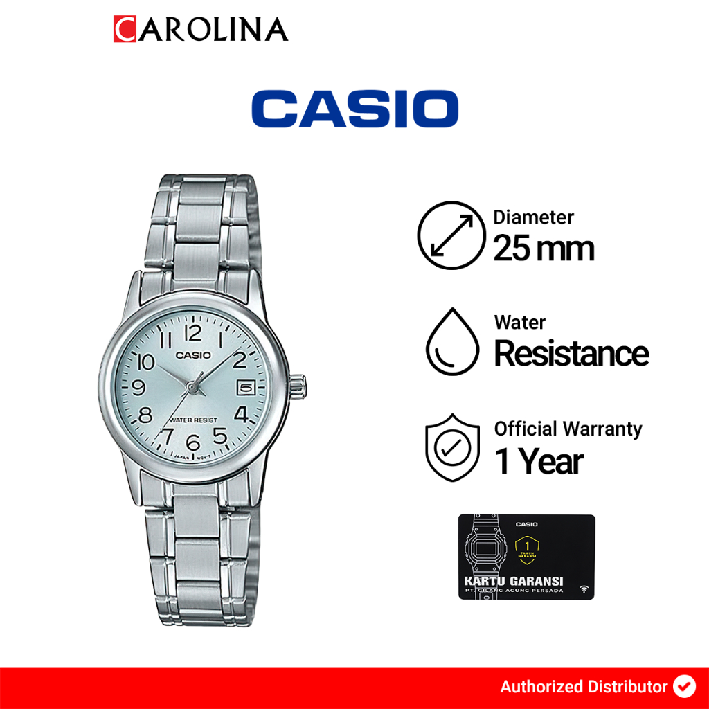 Casio Collection LTP-V002D-2B – Orologio Analogico Elegante Al Quarzo, Design Vintage E Robusto Per Donna