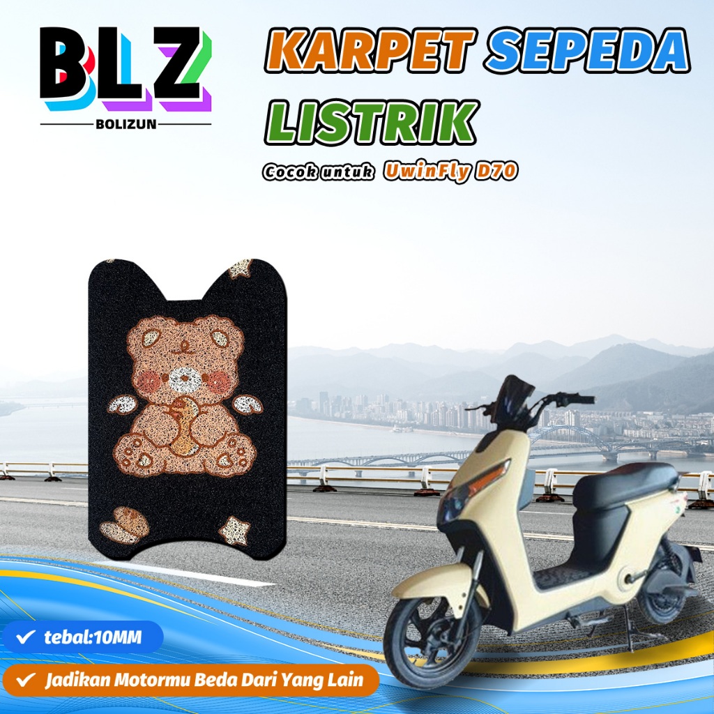 BOLIZUN Karpet PVC Mie Bihun Custom Sepeda Listrik UwinFly D70 D75 FULL Motif Printing