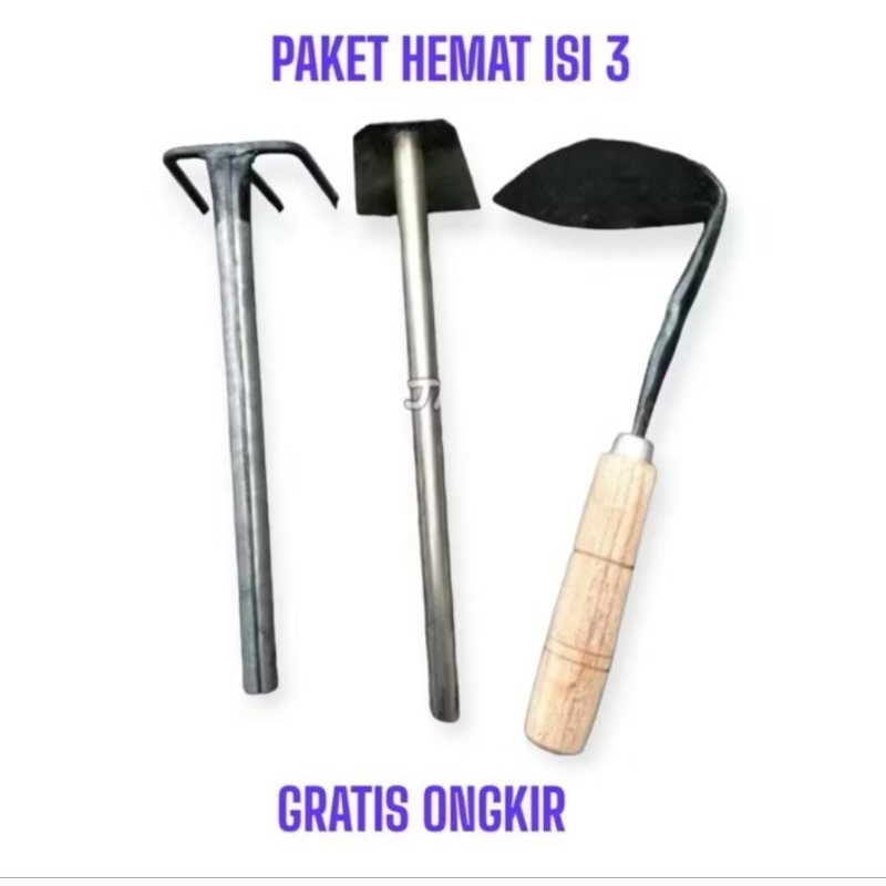 Paket Hemat Isi 3 Pcs Cangkul Garuk Rumput -alat Pembersih Gulma -alat Pemotong