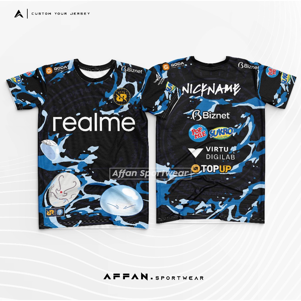 Jual JERSEY KAOS RRQ X SLIME HITAM PUTIH TERBARU 2025 MPL S15 / FREE ...