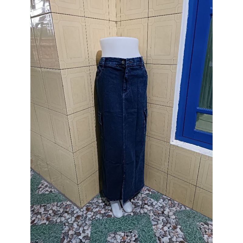 Jual Rok panjang jeans/Rok cargo jeans/Rok stylish | Shopee Indonesia