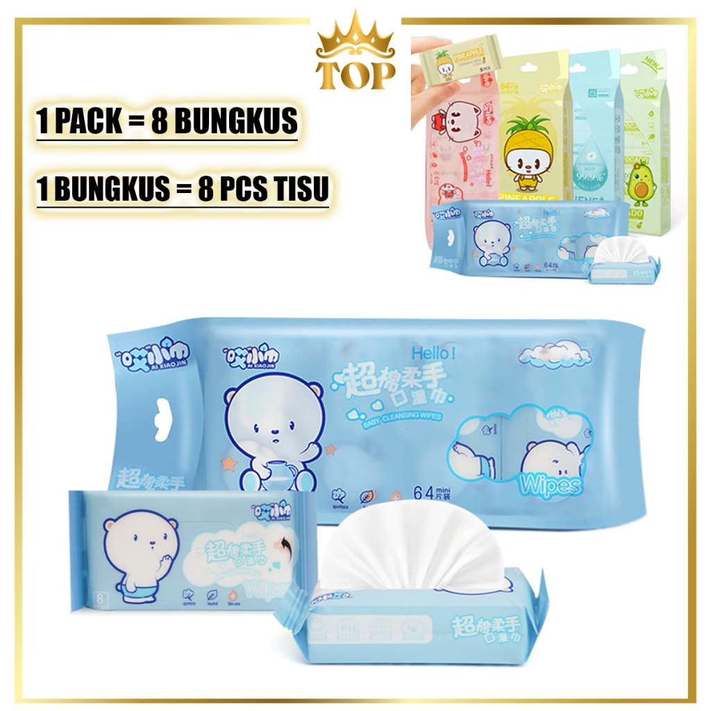 Jual Tisu Basah Mini 1 Bungkus Isi 8 Pack 1 Bungkus Isi 8Pcs Tisu Basah ...