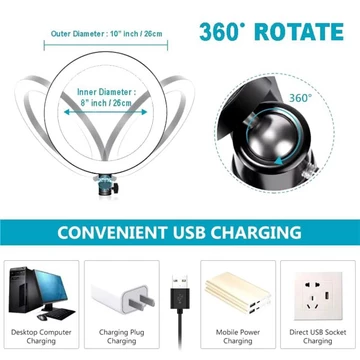 Lampu RingLight 10 Inch 26 Cm Ring Light Live Stream Vlog Make Up