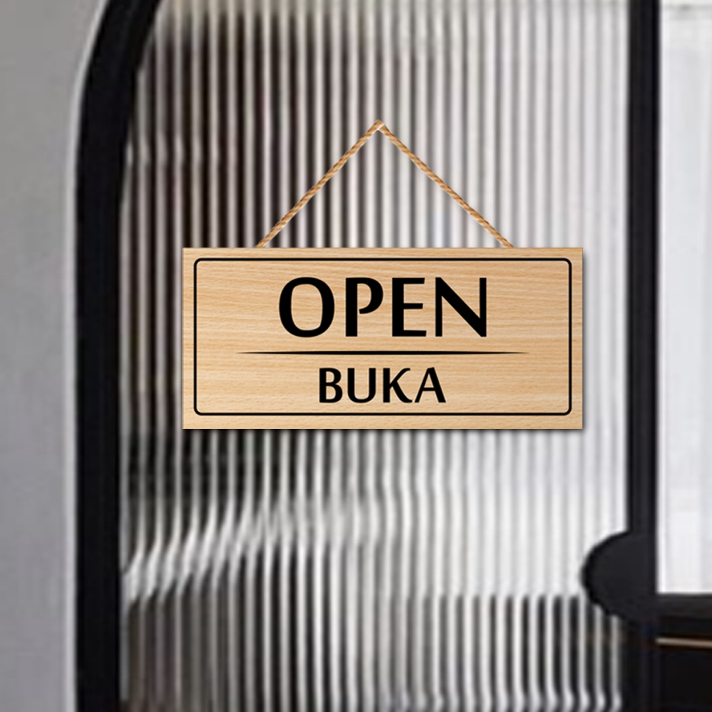 Jual Open-Closed Sign / Penanda Buka-Tutup Pintu Papan Mdf | Shopee ...