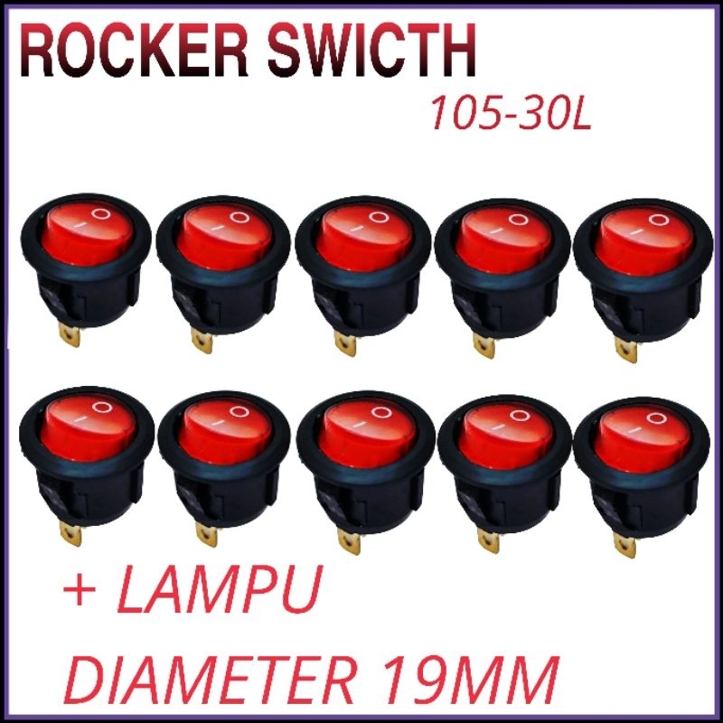 Jual Rocker Switch 3pin + Lampu Bulat Saklar Switch on off Bulat ...