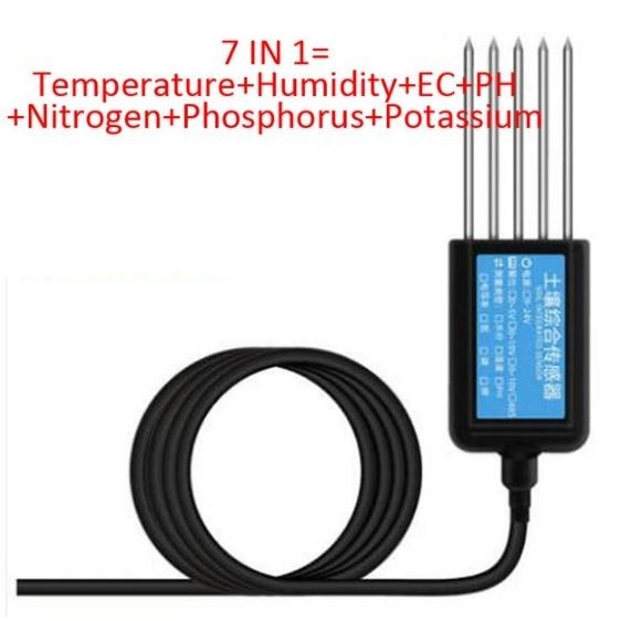 Jual RS485 Soil NPK PH EC Temp humidity Sensor tester 7 in 1 soil ...