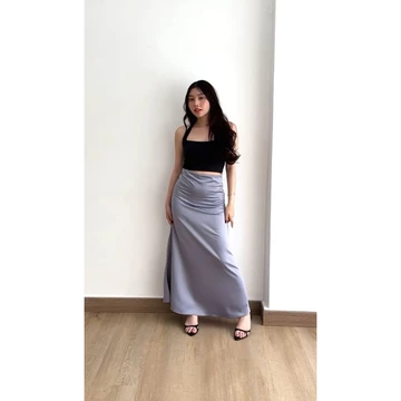 Sophia Mermaid Maxi Skirt Satin Long Skirt Wanita Rok Panjang Satin Bayar Ditempat 247