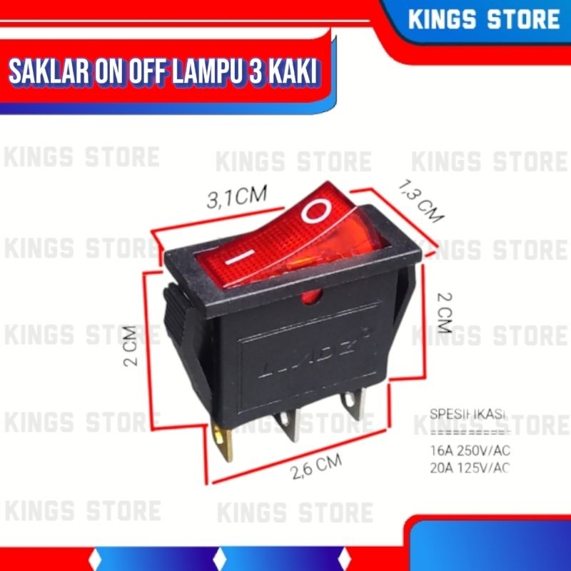 Jual Saklar On Off Lampu Tipis 3 Pin AC/Saklar lampu 3 kaki on off ...