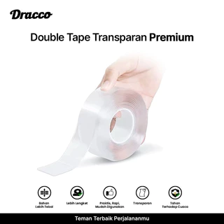 Double Tape Nano Tape Transparan Kuat DRACCO-Super Lengket, Tidak Mudah Lepas Awet Premium & Tebal