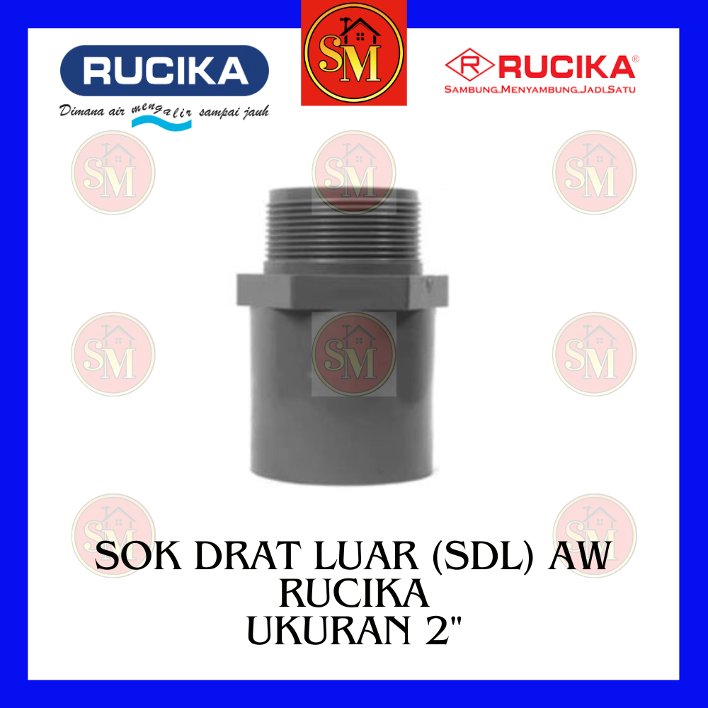 Jual Socket / Sok drat luar (SDL) PVC Rucika AW 2