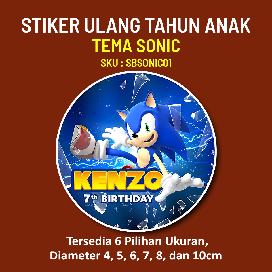 Jual STIKER ULANG TAHUN ANAK SONIC STICKER LABEL | Shopee Indonesia