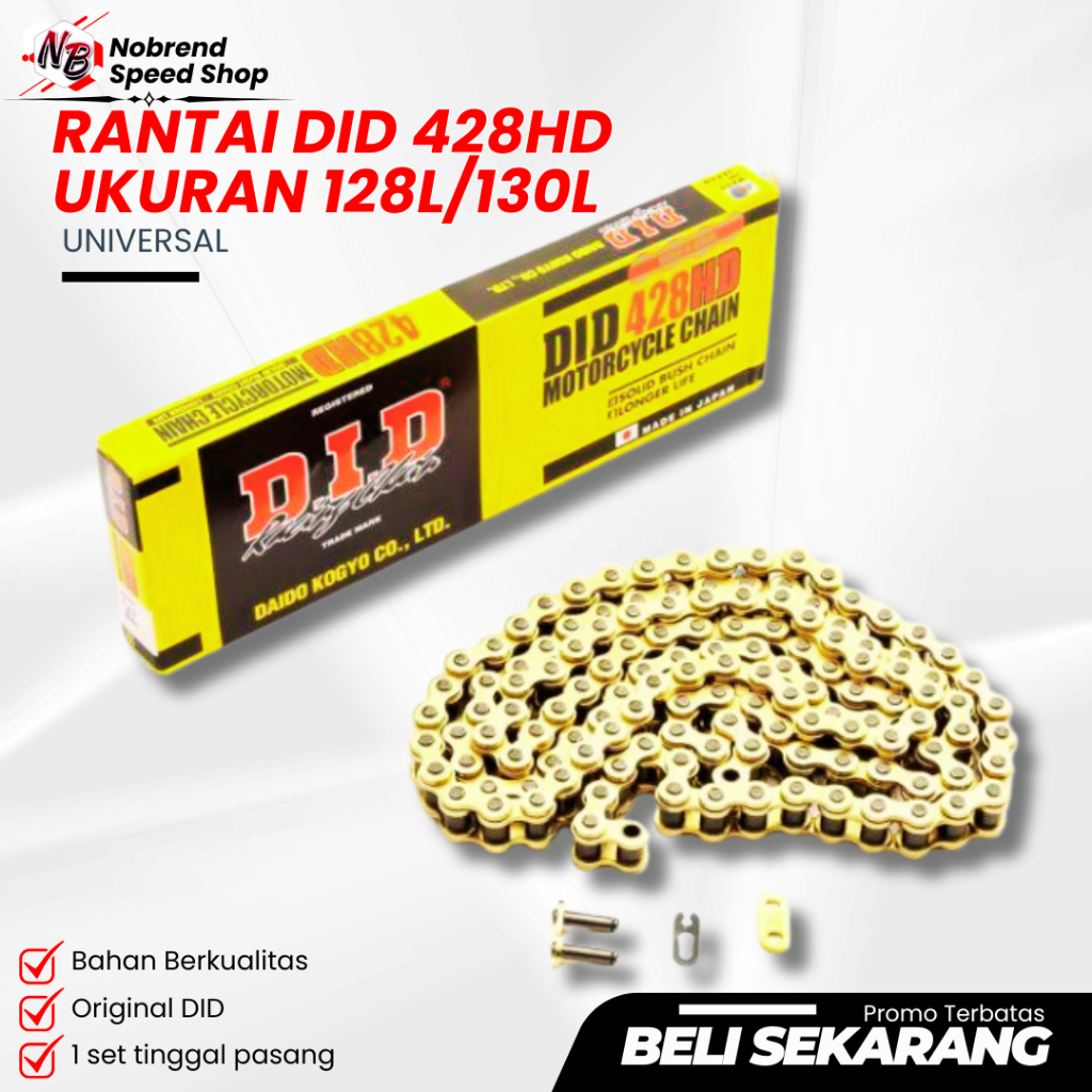 Jual RANTAI DID 428HD 128 MATA rantai GOLD 428 GOLD buat R15 KLX FXR ...