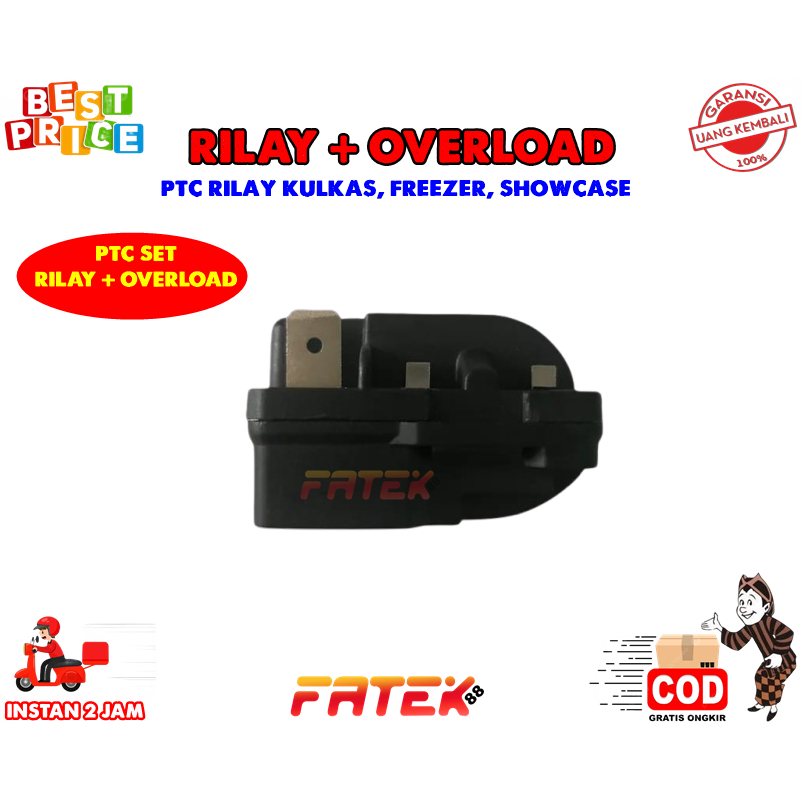Jual PTC RELAY OVERLOAD OTOMATIS COMPRESSOR KULKAS | RILEY + OVER LOAD ...