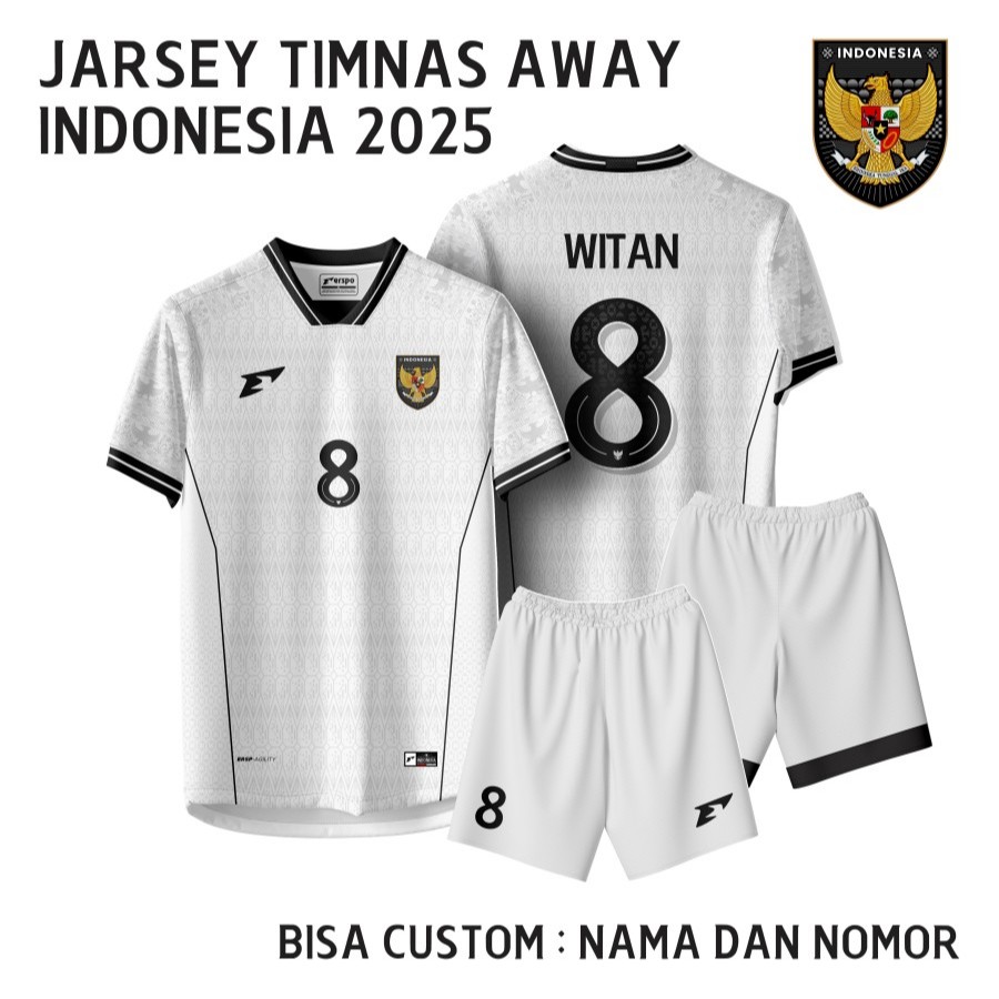 Jersey Timnas Indonesia 2025 Away Free Custom Nama Nomor