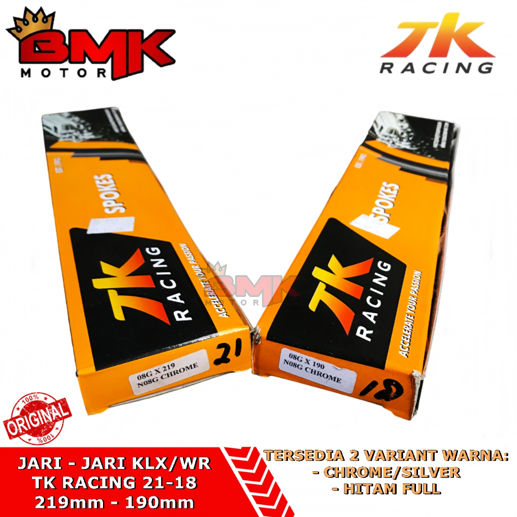 Jual Tk Racing Jari Jari Klx Crf Wr 36h 18-21 190mm 219mm Chrome Hitam ...