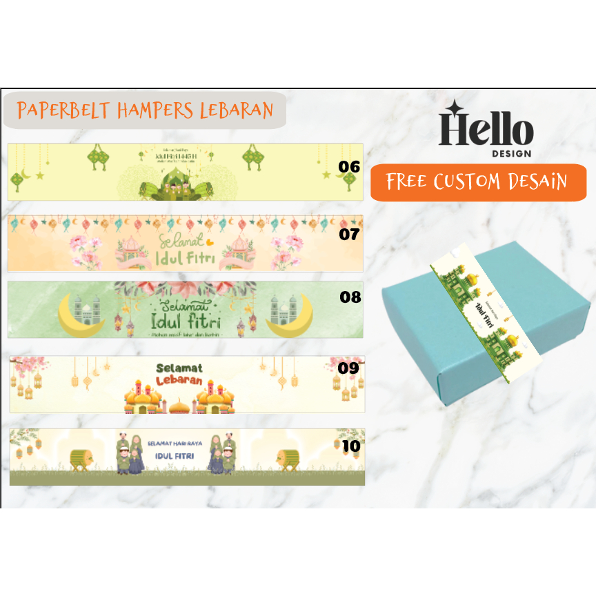 Jual (FREE CUSTOM) Paperbelt Hampers Souvenir Lebaran - Label Box Bento ...