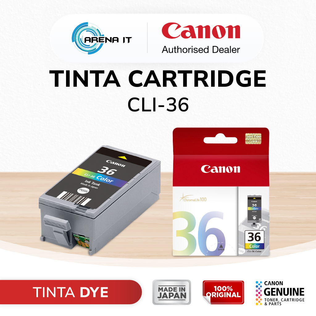 Tinta Original Canon 36 Color CLI-36 - Tinta Canon iP100 iP110 TR150/TR150B - Tinta Cartridge Katrid