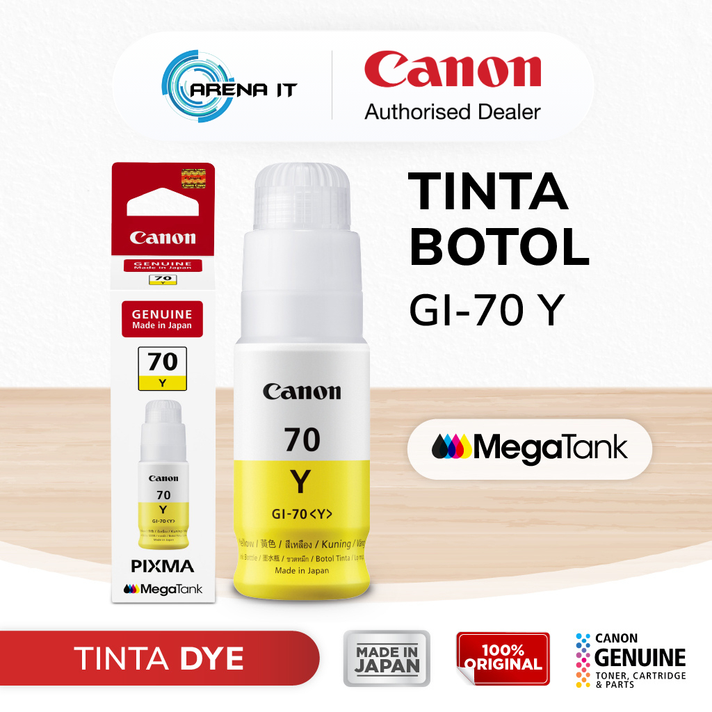 Tinta Original Canon 70 Yellow GI70Y - Tinta Canon G5070 G6070 G7070 GM2070 GM4070