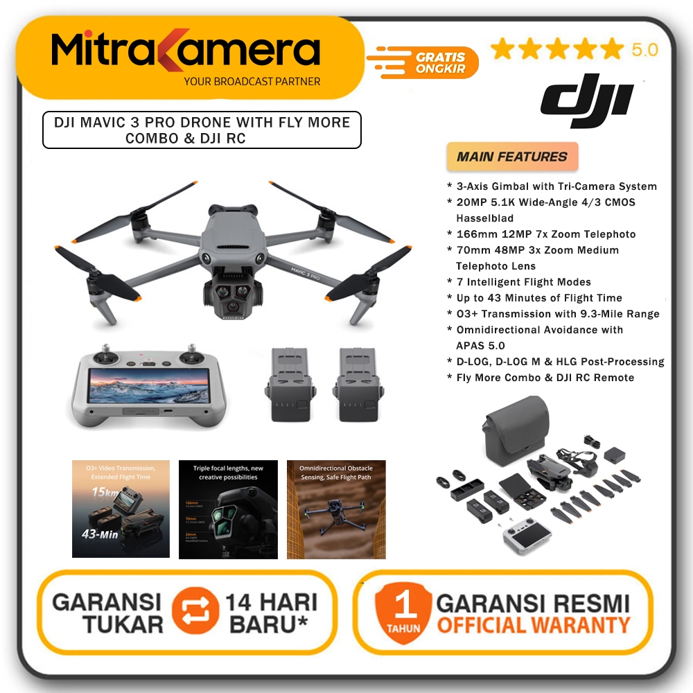 Jual DJI Mavic 3 Pro Fly More Combo with RC Drone Hasselblad Camera ...