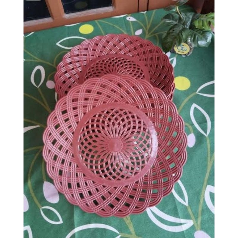 3 Lusin Piring Rotan Plastik Diameter 24 Cm Isi 36 Pcs - foto 2