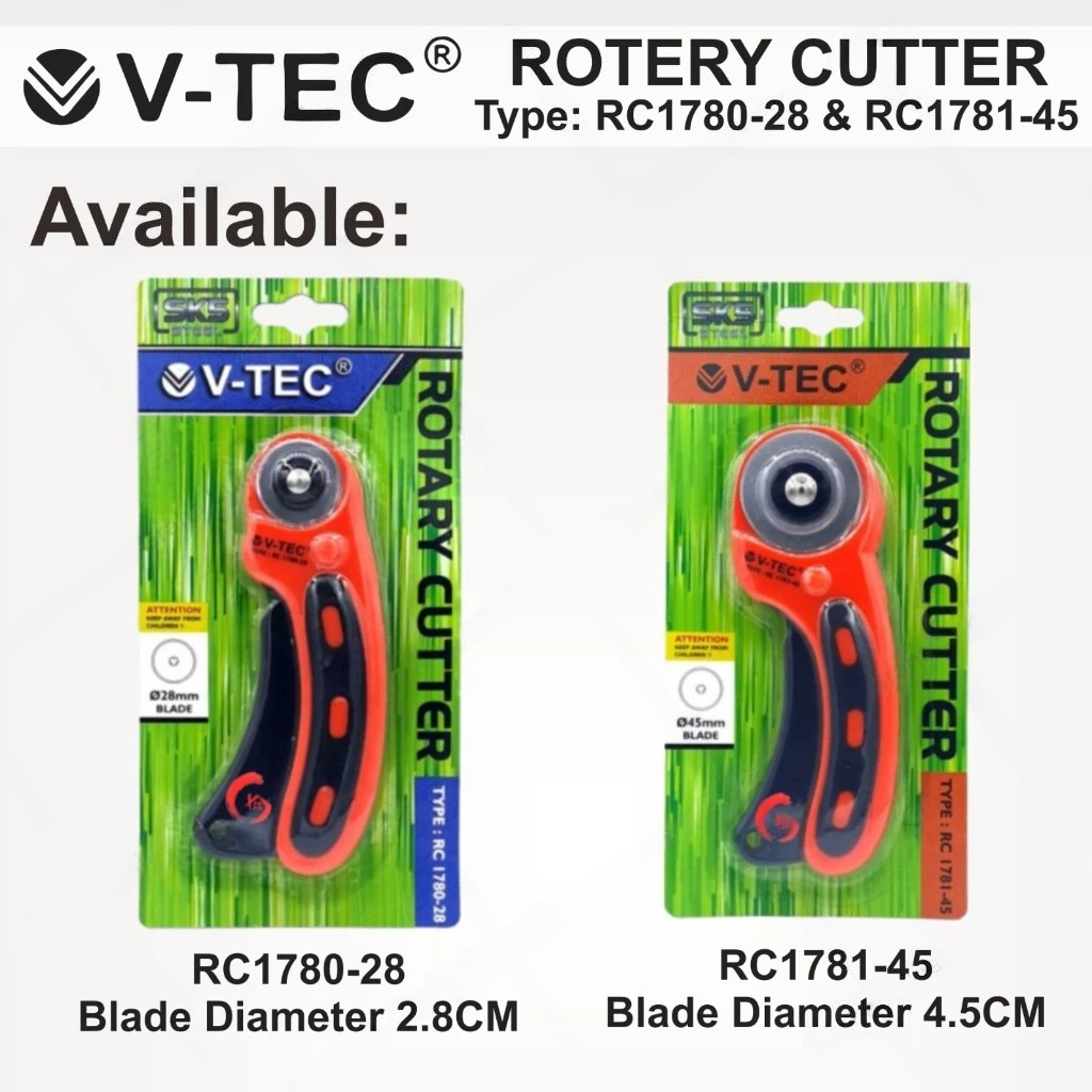 Jual Cutter Putar Merek V-Tec Rotary Cutter V-Tec 28mm & 45mm | Shopee ...