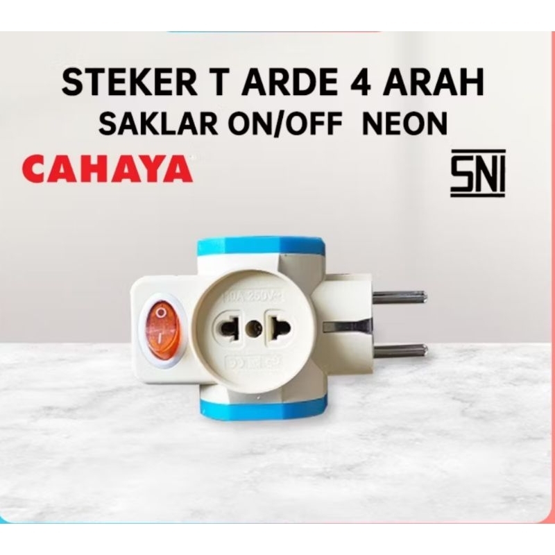 Jual Steker Colokan 4 arah multifungsi saklar On/ OFF SNI/ Steker ARDE ...