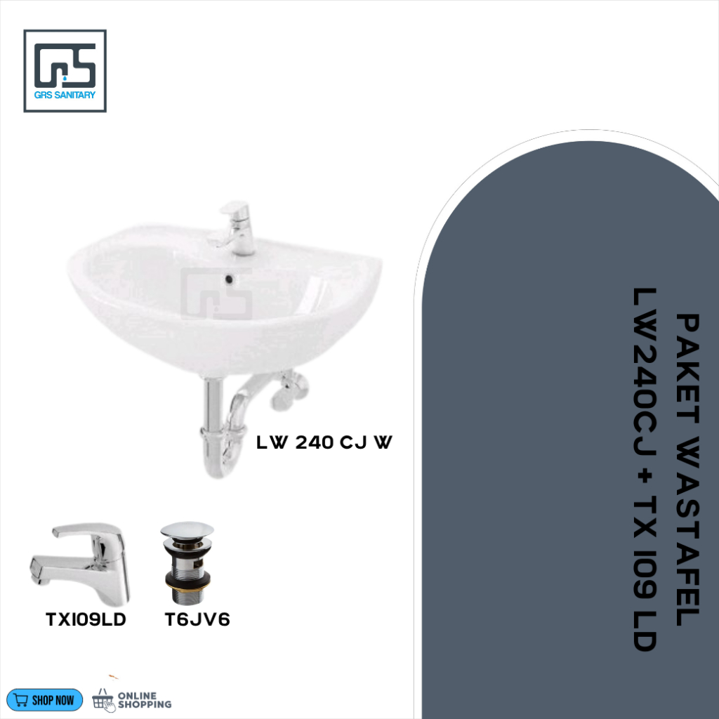 Jual Wastafel TOTO LW240CJ W/F Complete Set Kran Dingin ( TX109LD ...