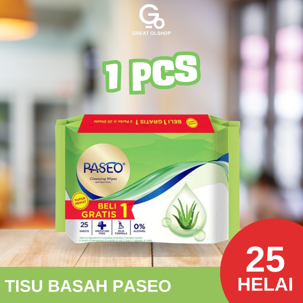 Jual Tisu Paseo Anti Bacterial Tissue Tisu Basah 25s BUY 1 GET 1 FREE ...