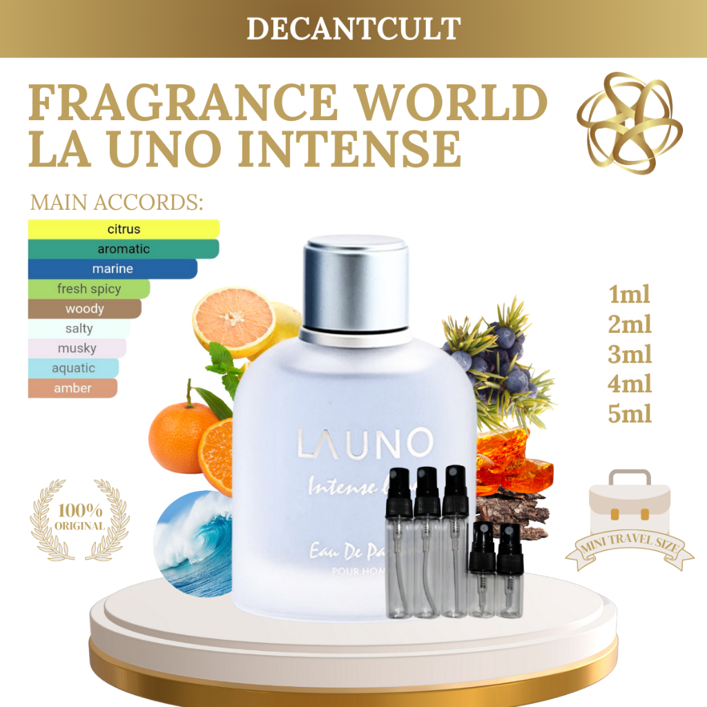 Jual DECANT Parfum Fragrance World La Uno Intense Blue EDP | Shopee ...
