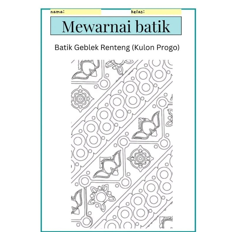 Jual Gambar mewarnai Sketsa Batik Nusantara (Random) isi 30 lembar ...