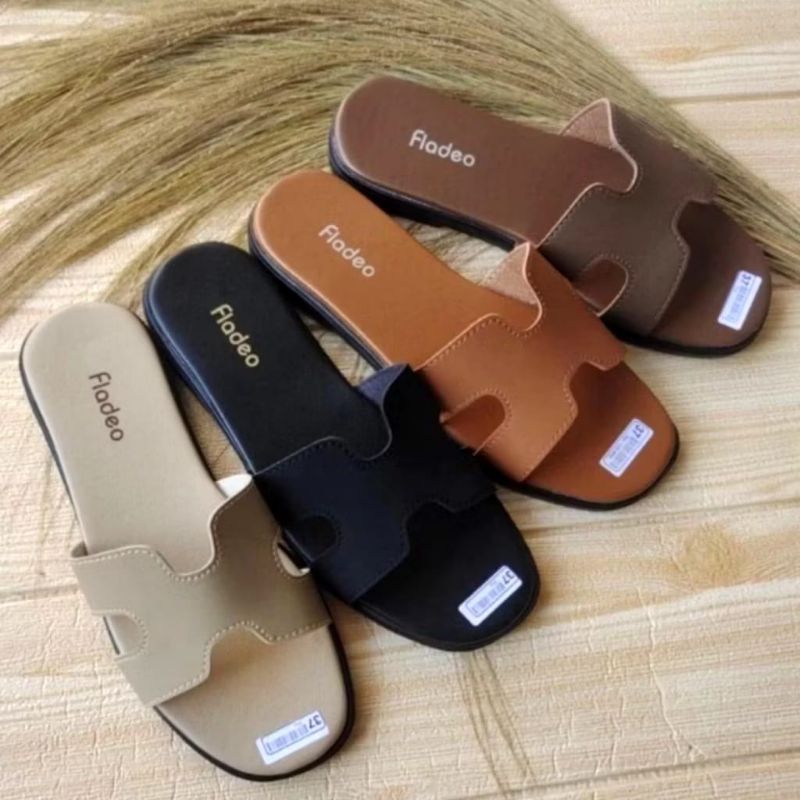 Jual Sendal Wanita Slop Fladeo Terbaru Sendal Flat Wanita Kekinian ...
