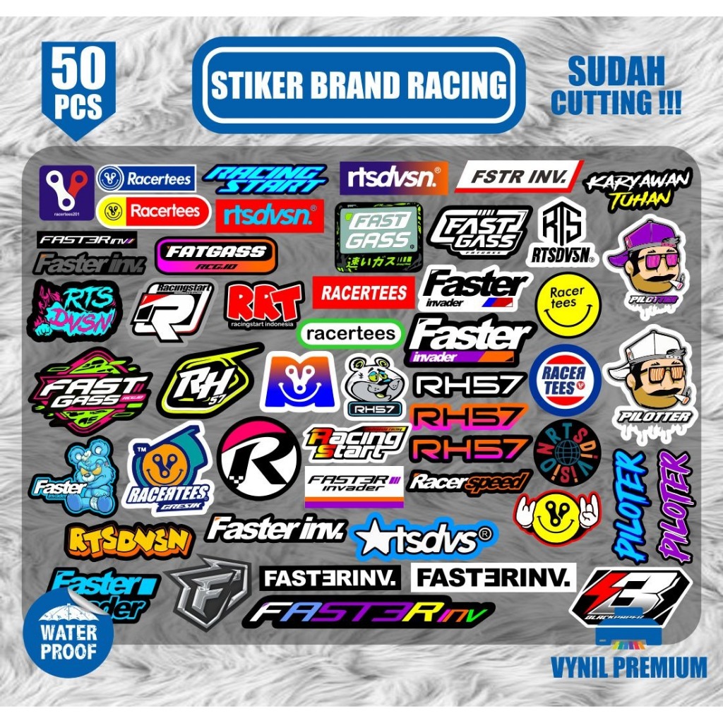 Jual 50pcs stiker bengkel sponsor racing part 5 sudah terpotong dan ...
