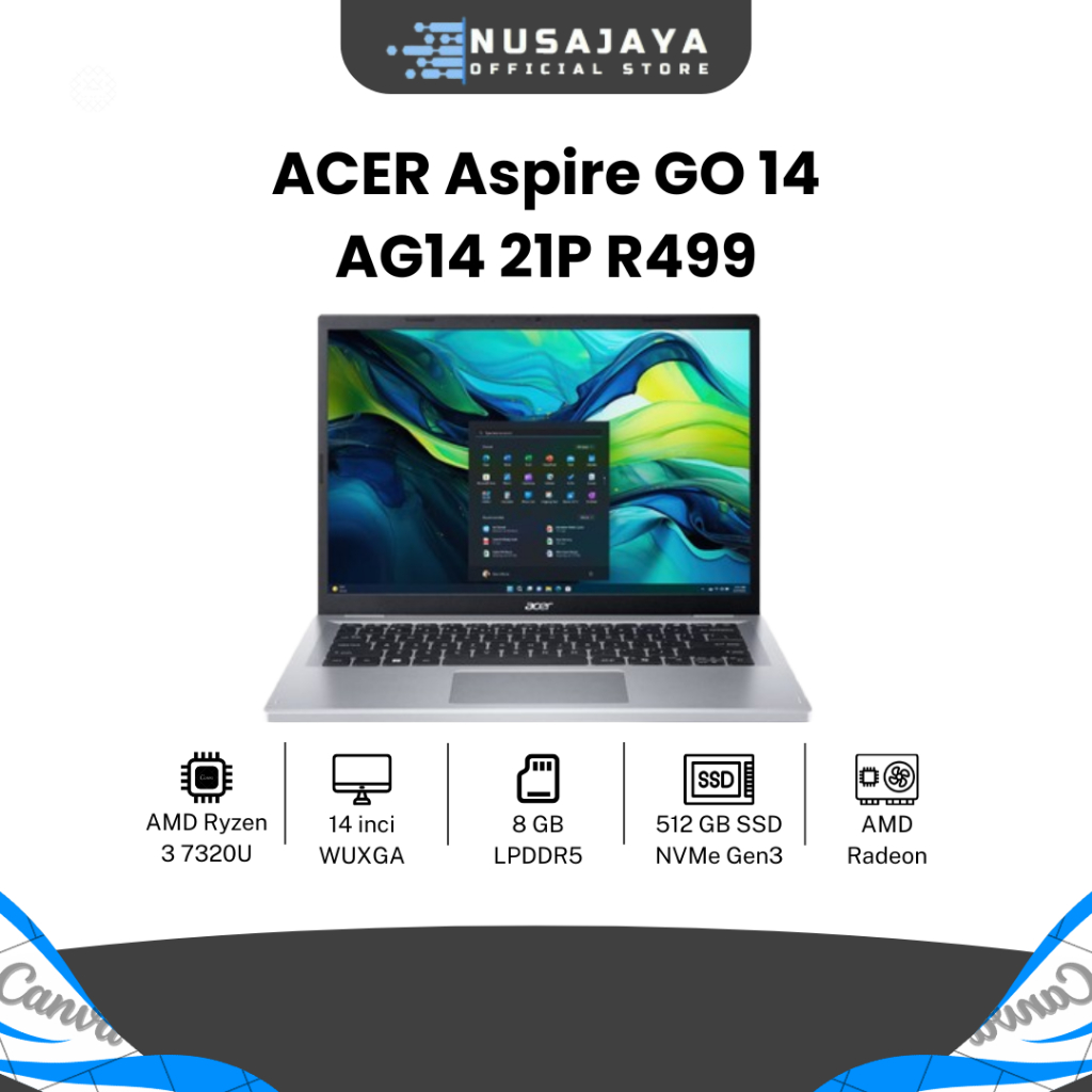 Jual ACER Aspire GO 14 AG14 21P R499 AMD Ryzen 3 7320U 8/512GB SSD W11 ...