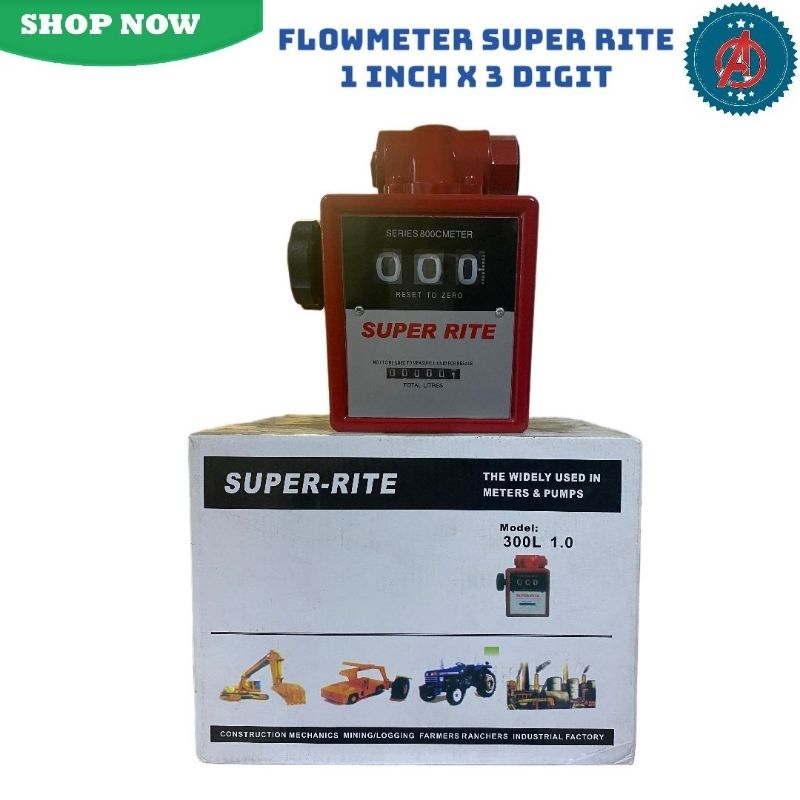 Jual Flowmeter SuperRite 1 Inch x 3 Digit / Flowmeter Solar 1 Inch ...