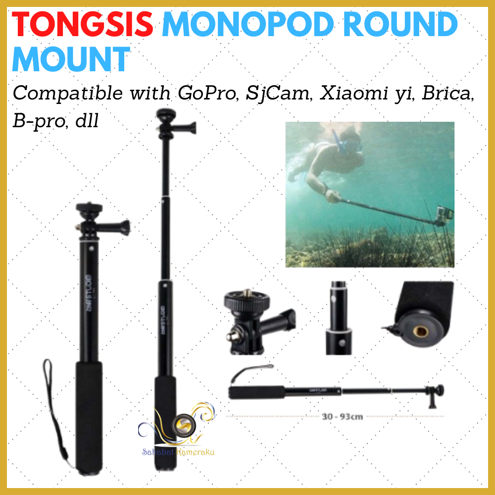 Jual Tongsis Monopod Round Mount for Smartphone / Action Camera Gopro ...