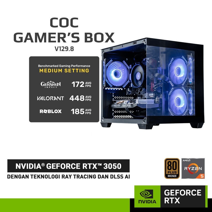 COC GAMER BOX V129.8 - Paket PC Rakitan GeForce RTX 3050