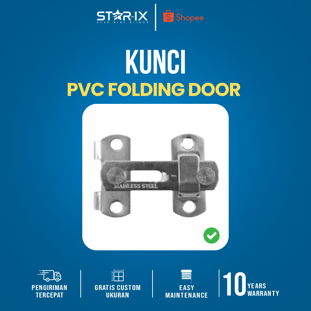 Jual KUNCI Pintu Lipat PVC Folding Door STAR-IX (Aksesoris tambahan ...