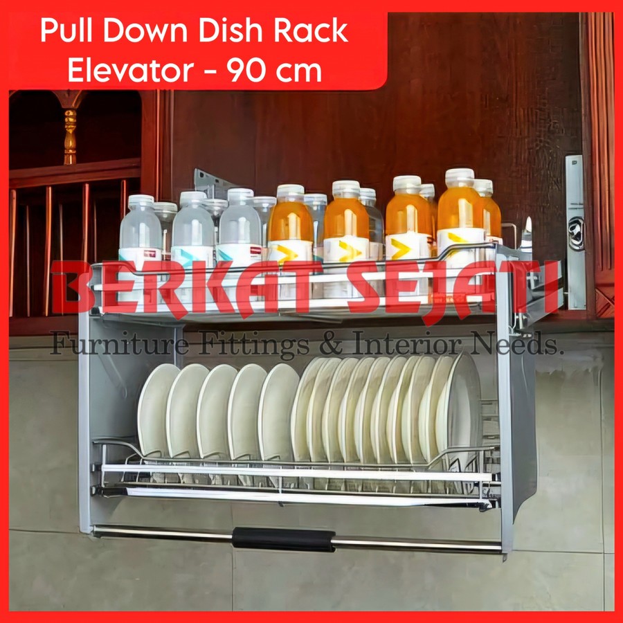 Jual Pull Down Elevator Dish Rack Rak Piring Gelas Botol Tarik TMB WE ...