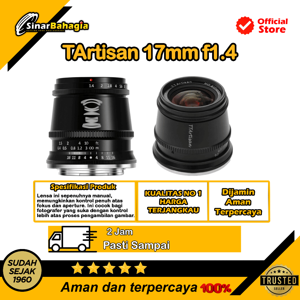 Jual TArtisan 17mm Panasonic Olympus MFT TT Artisan 17mm f