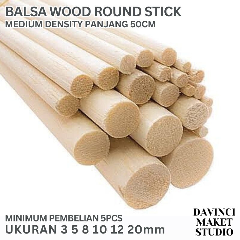 Jual Balsa Wood Round Stick - Stik Kayu Balsa Bulat Lingkaran Dowel ...